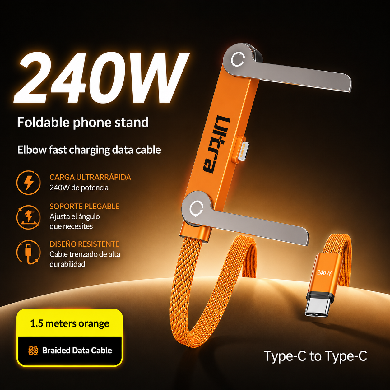 Fast Charging Cable with  Phone Stand