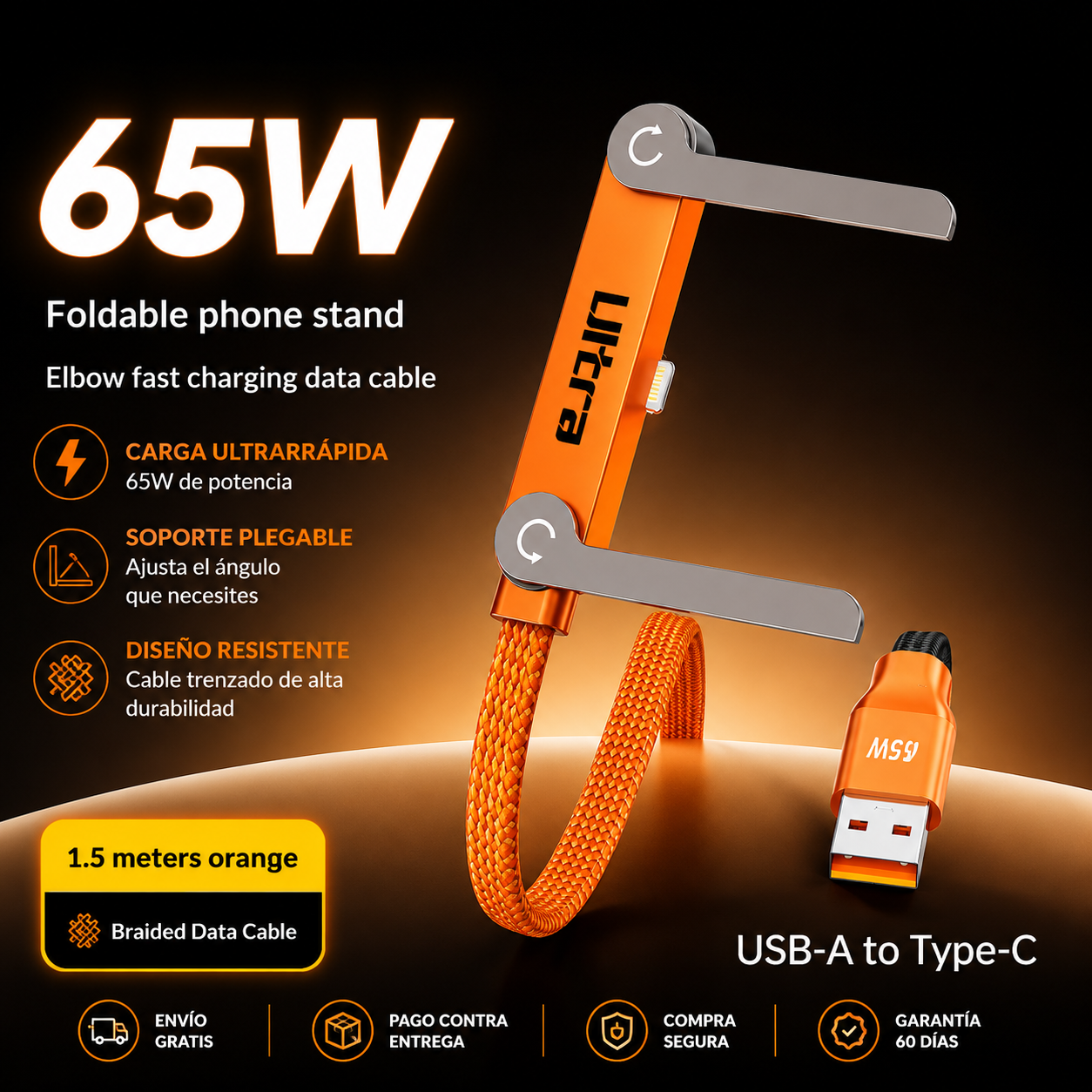 Fast Charging Cable with  Phone Stand